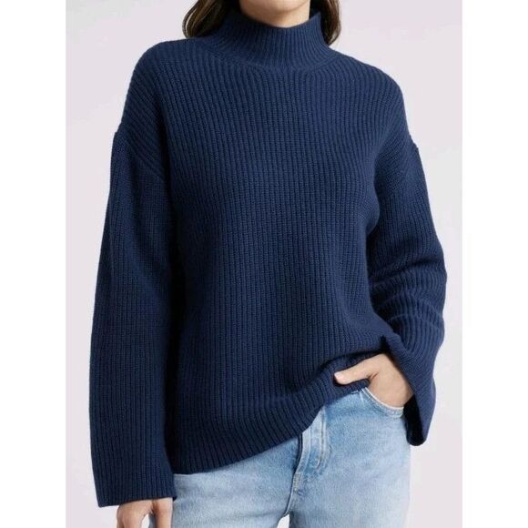 New Rails Sanna Wool Blend Sweater Dark Slate Navy Blue Size Medium - Picture 1 of 7